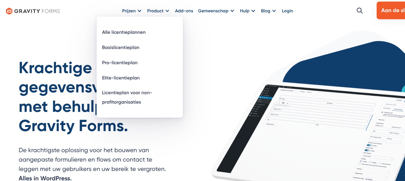 Conceptuele afbeelding voor de Gravity Forms prijzen, met een grafiek die de waarde en investering symboliseert.