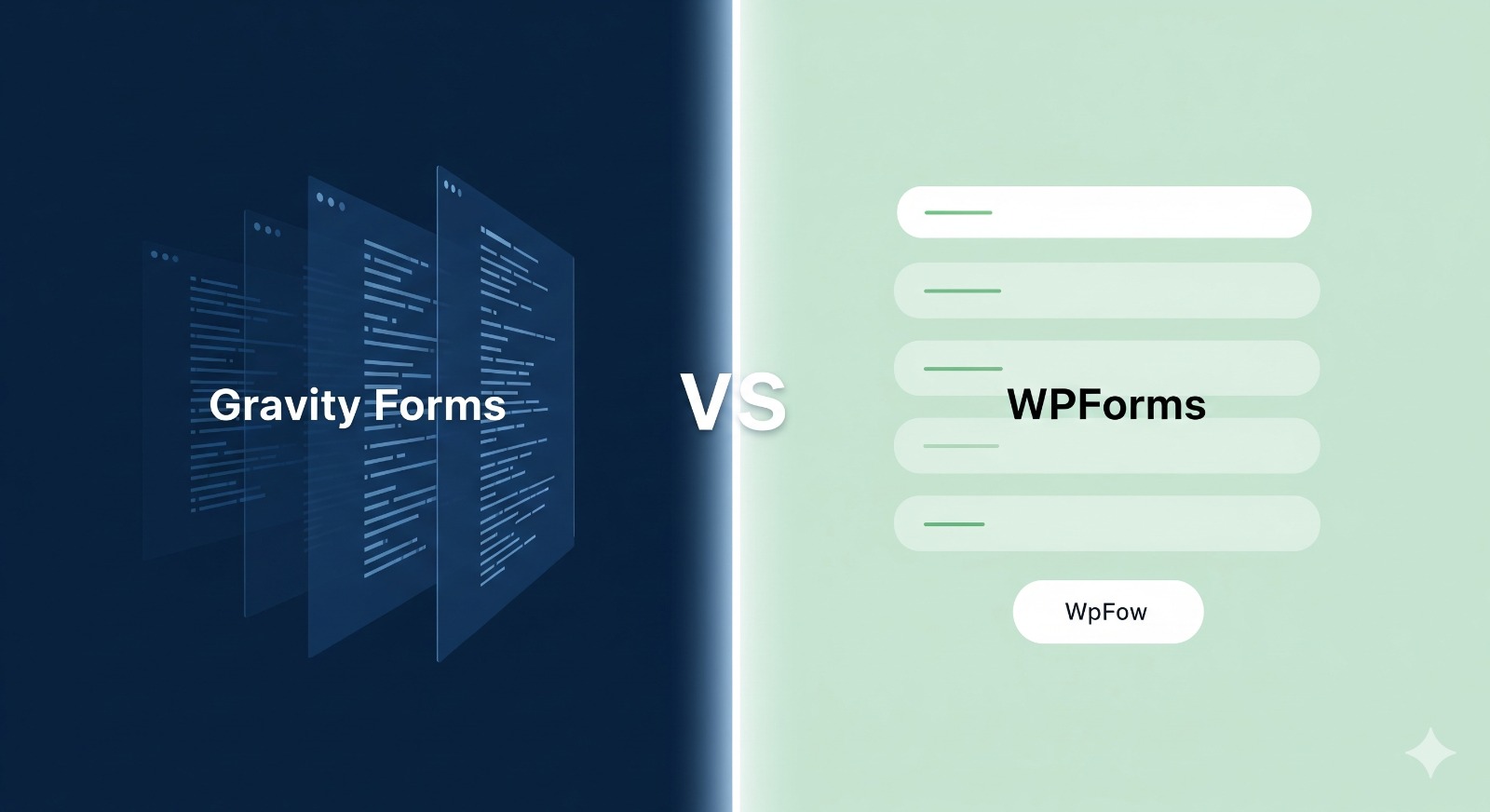 Een wegwijzer met twee pijlen, die de keuze tussen Gravity Forms en WPForms symboliseert.