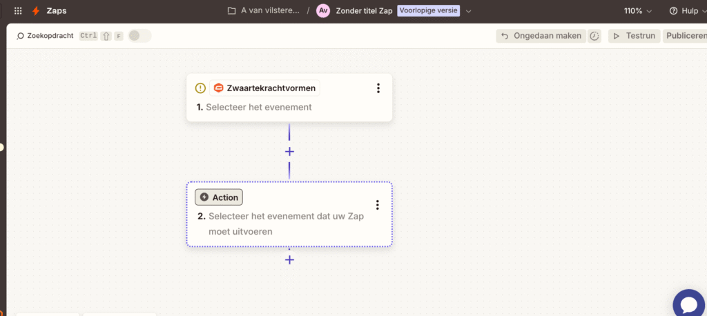 Het instellen van de 'New Form Submission' trigger voor Gravity Forms in de Zapier-interface.